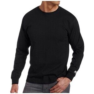 Russell Athletic Mens Small Black Long Sleeve Cotton T-Shirt